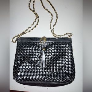 Dark blue/black and gold purse